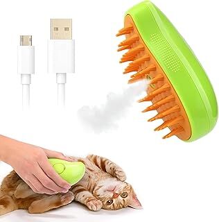 Robeve Şarjlı Buharlı Evcil Hayvan Fırçası, Silikon Yumuşak, Kedi ve Köpek İçin Robeve Şarjlı Buharlı Kedi Fırçası Buharlı Köpek Fırçası Yumuşak Silikon Fırça Kedi Bakım Fırçası