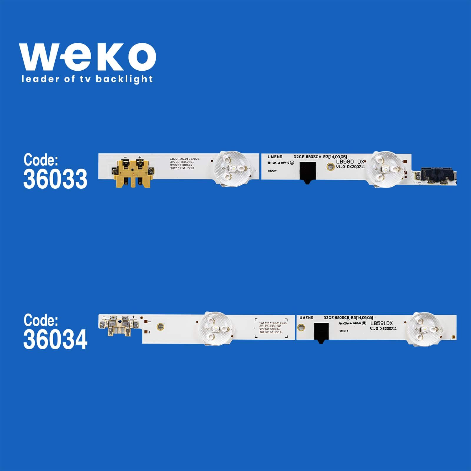 6060 36033X11 36034X11 SAMSUNG 2013SVS65F L/R 22 ADET LED BAR