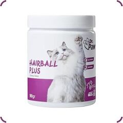 Dr. Paw Hairball Plus: Kediler için Tüy Yumağı Engelleyici Glütensiz ve Şekersiz Çiğnenebilir Tablet (90 gr)